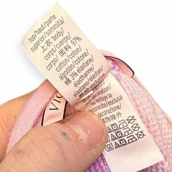 VICTORIA’S SECRET Women’s Pink Long Sleeve Heart Print Henley Top Size Medium - Picture 4 of 5